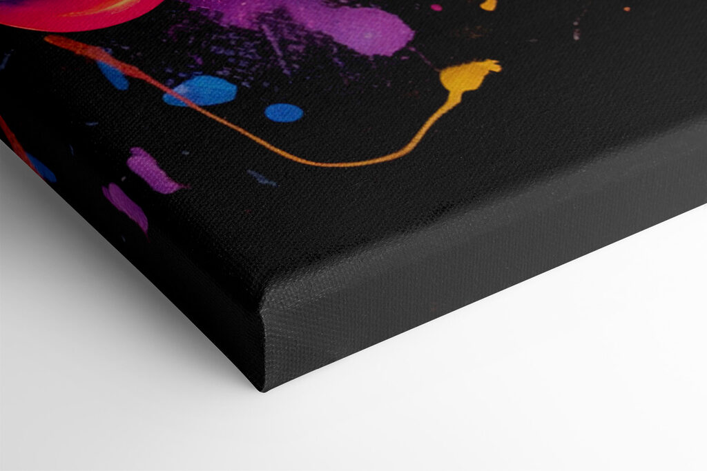 A video game controller with colorful paint splatters A video game controller with colorful paint splatters