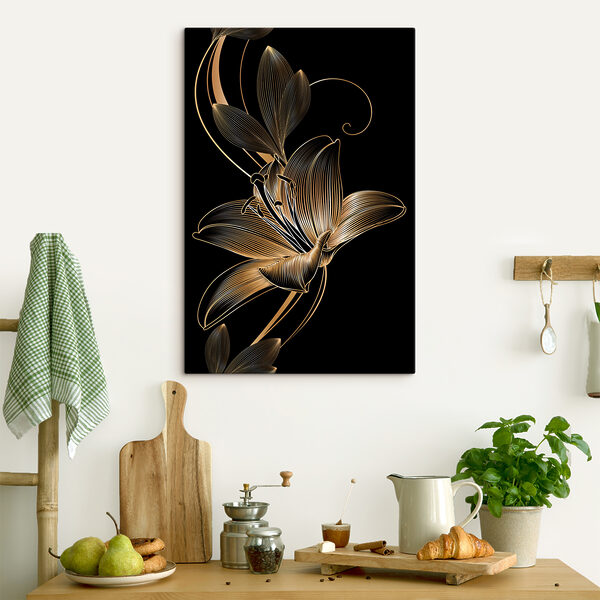Elegancka grafika kwiatowa w kolorze czarnym i bursztynowym s34437pik301s 600x600 - Elegancka grafika kwiatowa w kolorze czarnym i bursztynowym