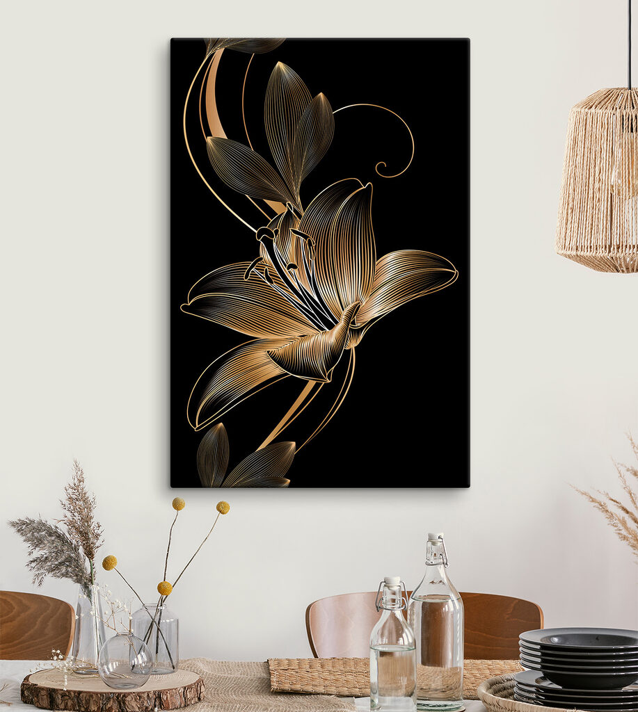 Elegancka grafika kwiatowa w kolorze czarnym i bursztynowym s34437piq24ms 917x1024 - Elegancka grafika kwiatowa w kolorze czarnym i bursztynowym