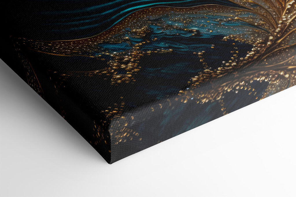 A close up of a painting