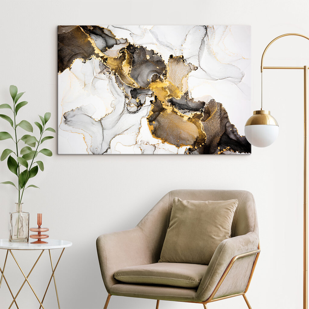 A close up of a painting