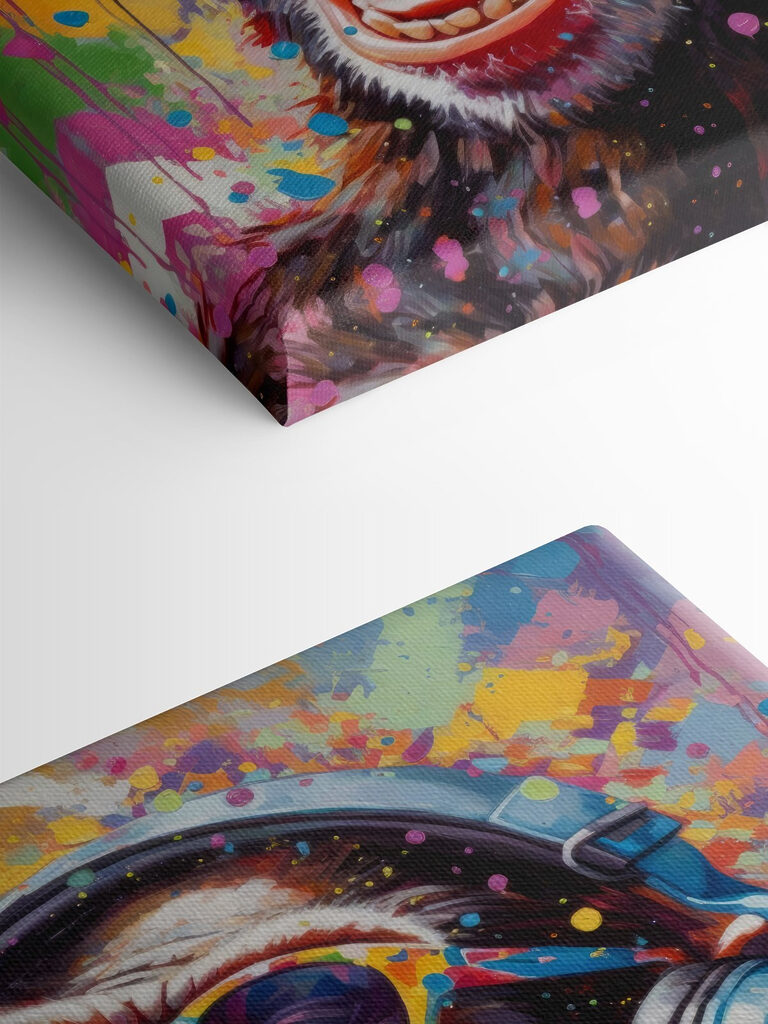 A monkey wearing headphones and sunglasses