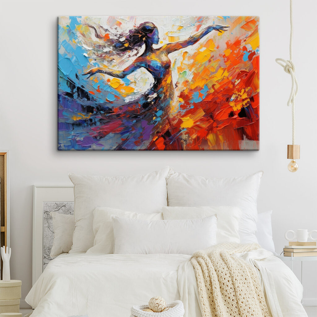 A painting of a woman dancing