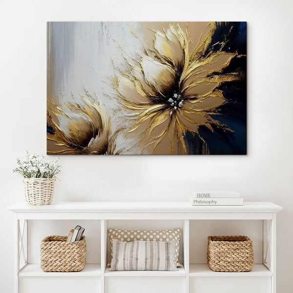 A painting of a flower