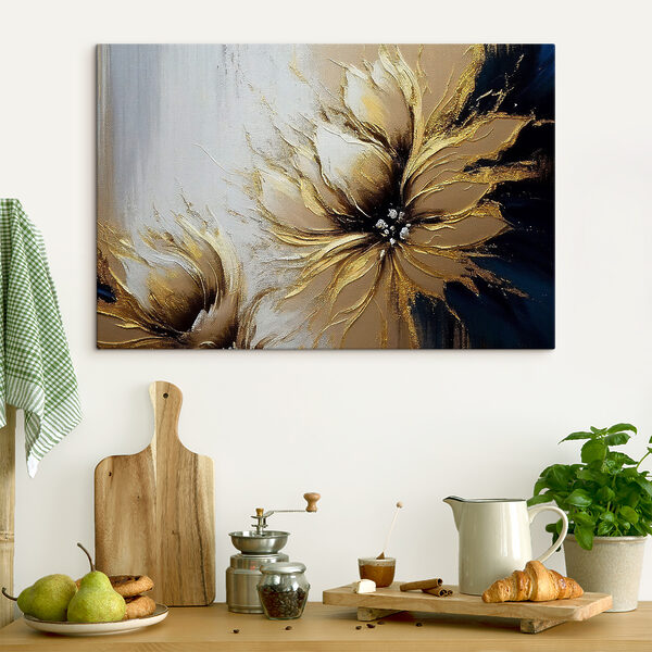 A painting of a flower