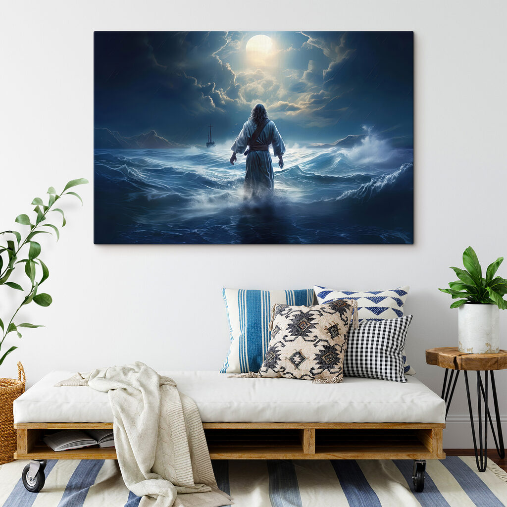 A man in a robe standing in the water A man in a robe standing in the water