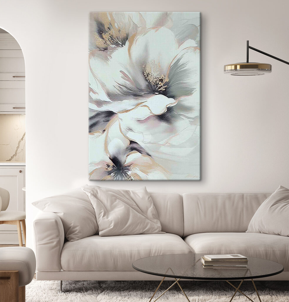 A painting of a flower