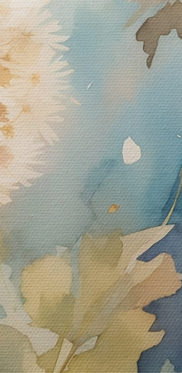 A watercolor painting of dandelions