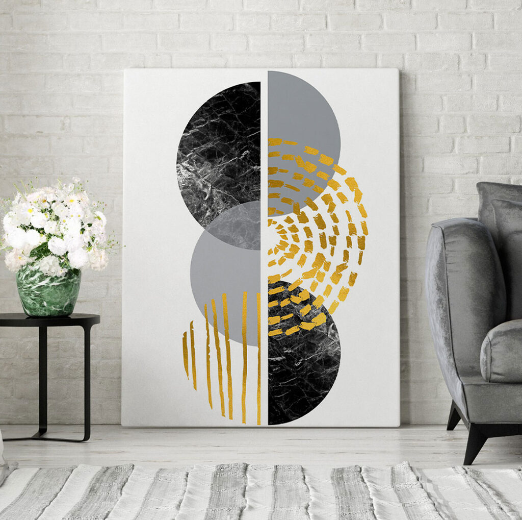 Abstract marble and metallic textures