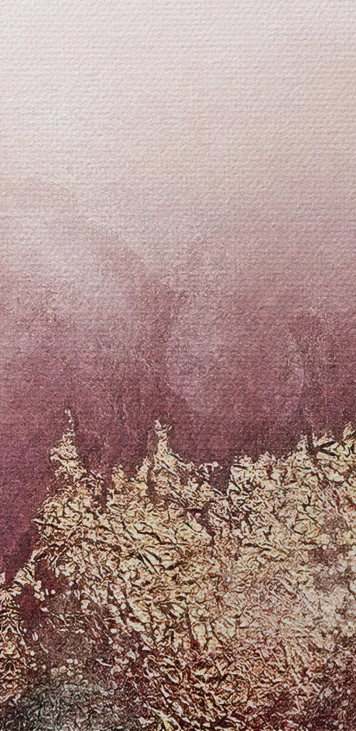 A close up of a painting