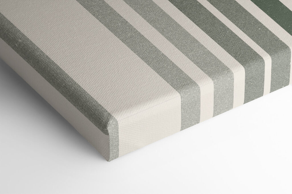 A green and white rainbow with a leaf and a plant A green and white rainbow with a leaf and a plant