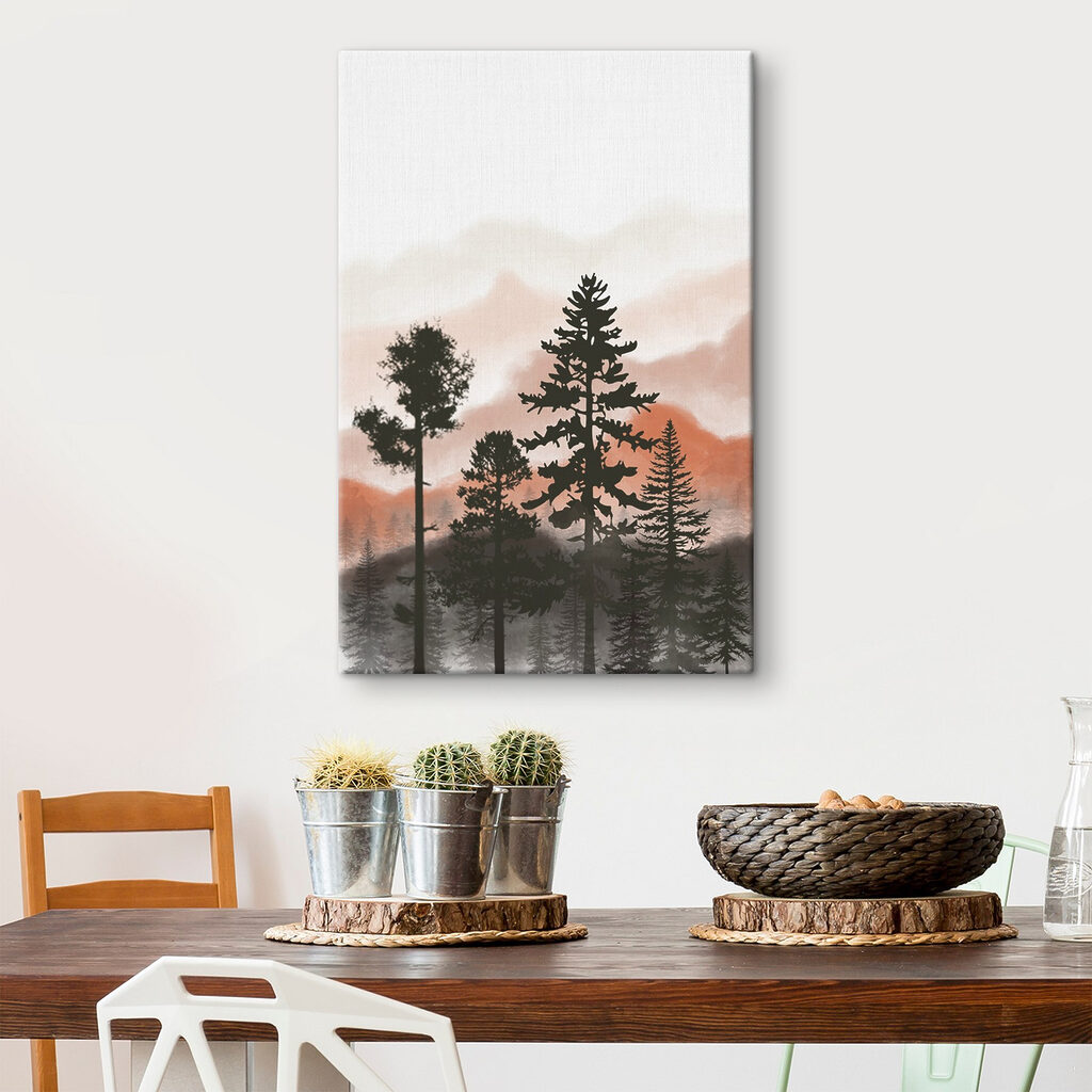 A group of trees in the mountains