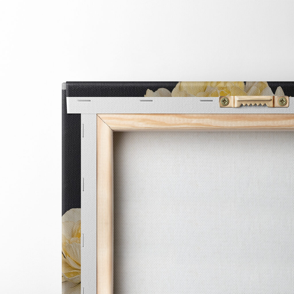 A woman with flowers over her head