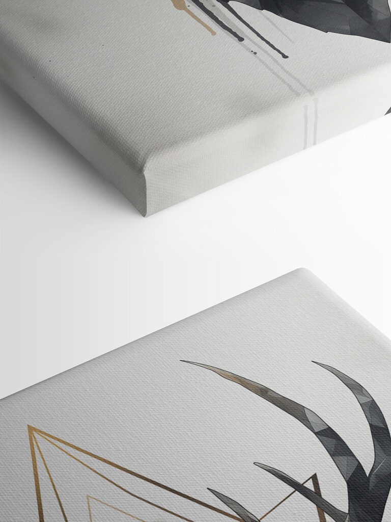 A painting of a deer with antlers A painting of a deer with antlers