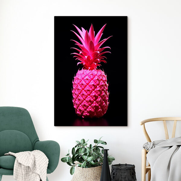 Różowy ananas na czarnym tle Różowy ananas na czarnym tle