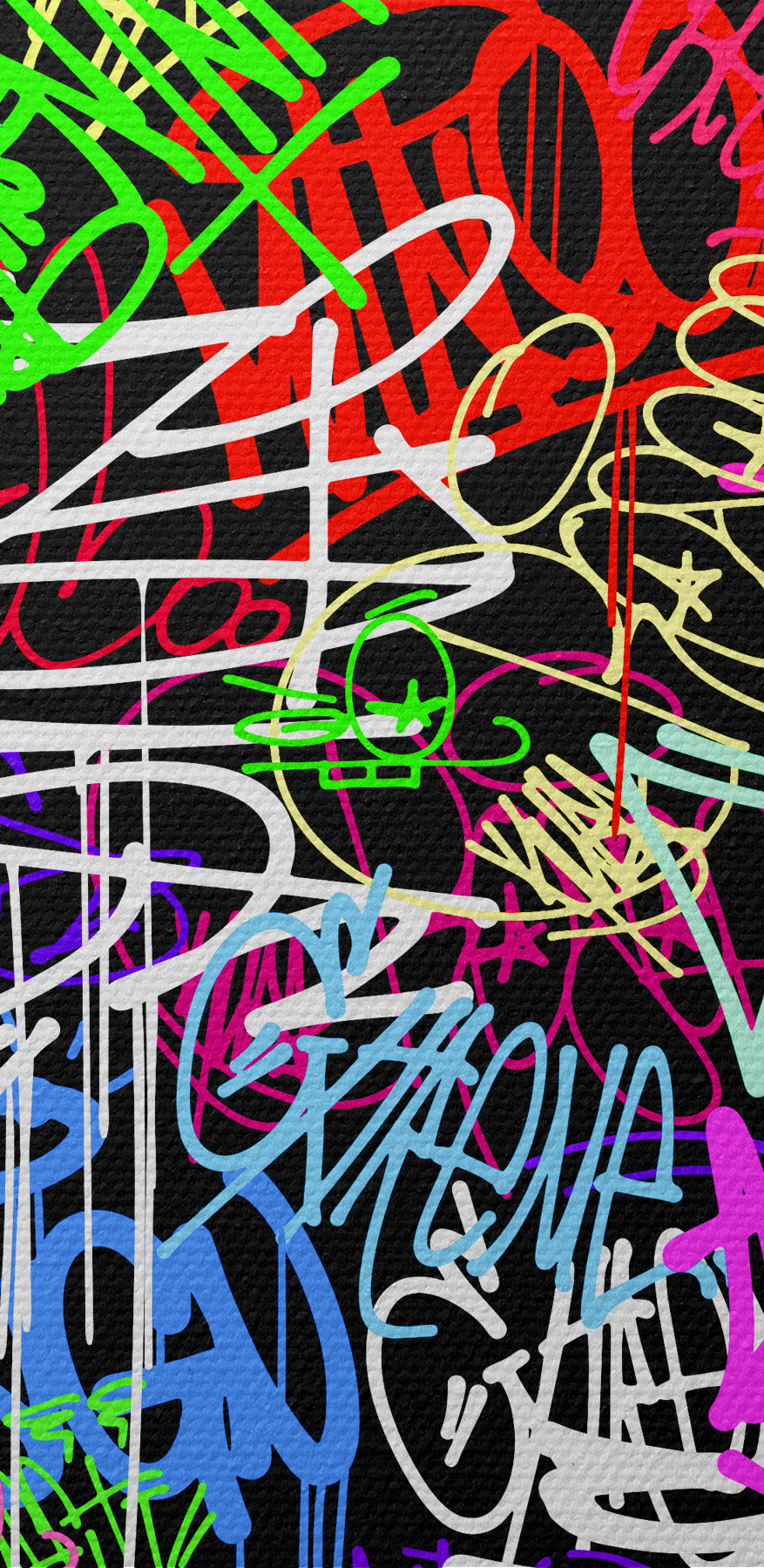 Kolorowe graffiti na czarnym tle