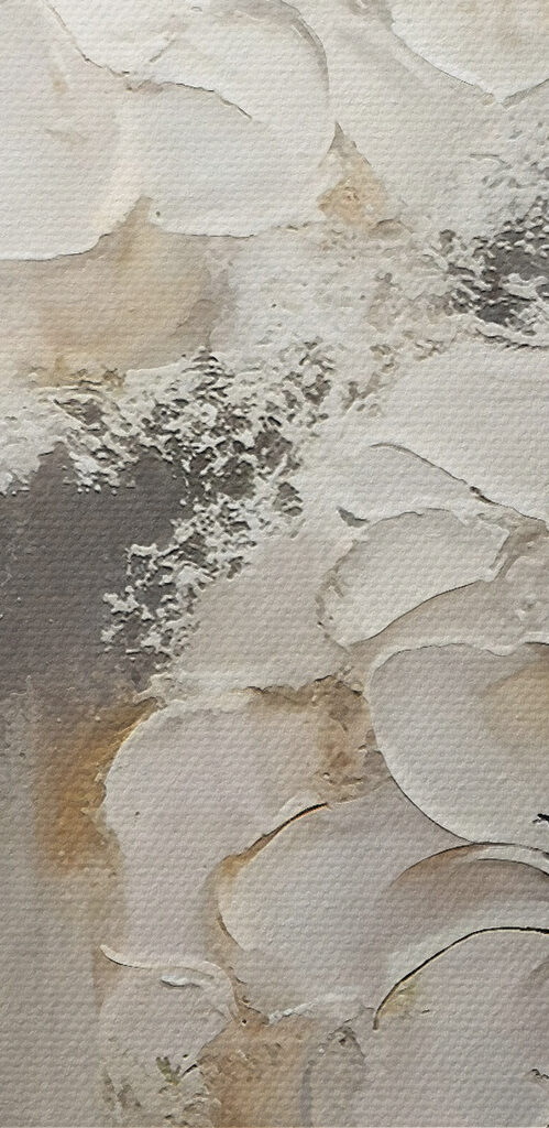 A painting of white flowers