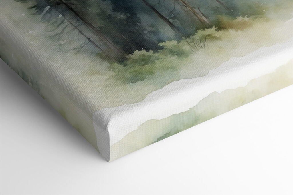 A watercolor of a forest