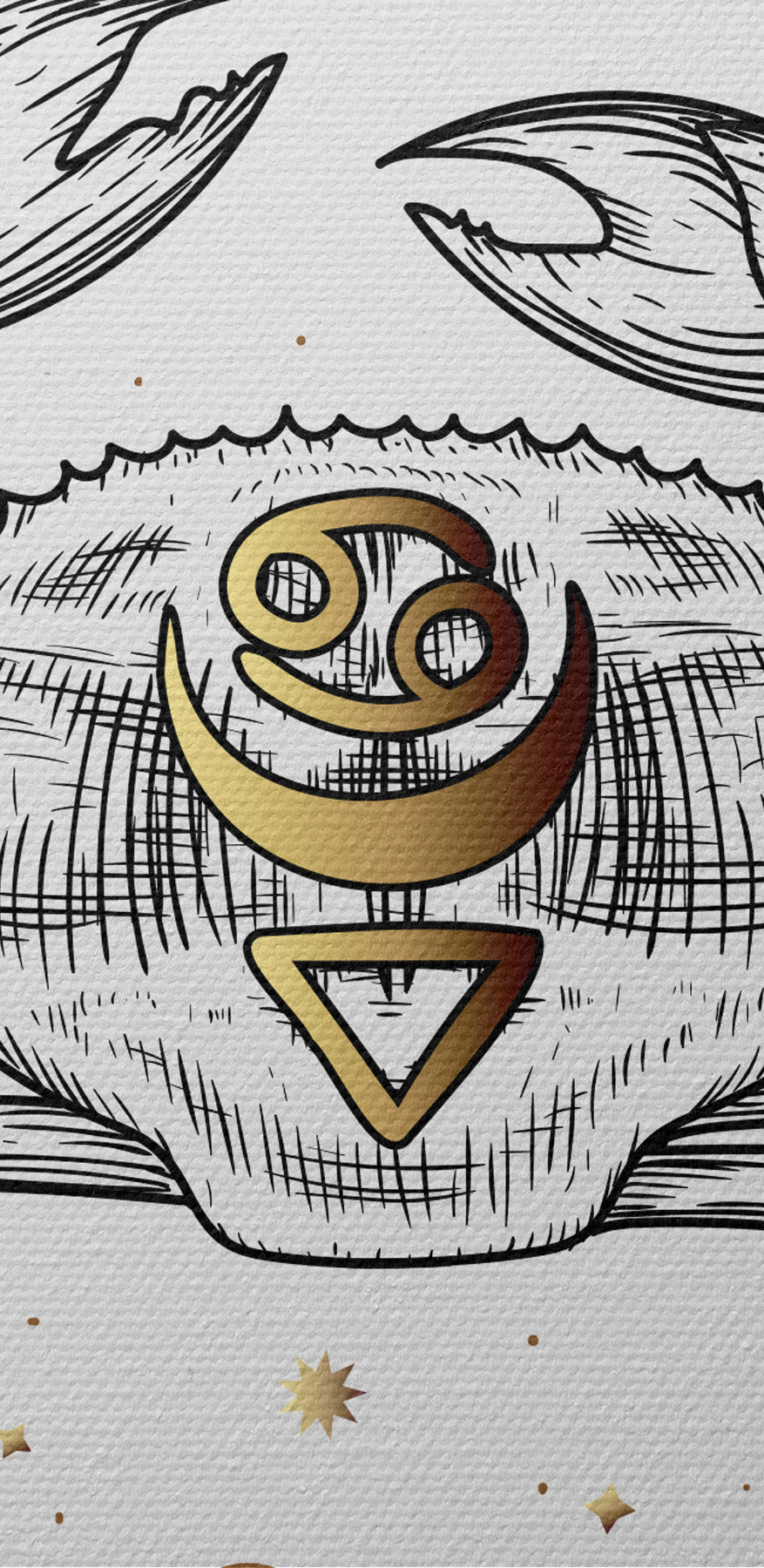 Znak zodiaku raka z planetami i gwiazdami