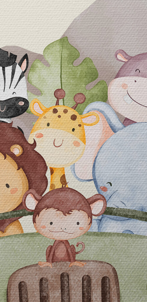 A cartoon of animals in a car