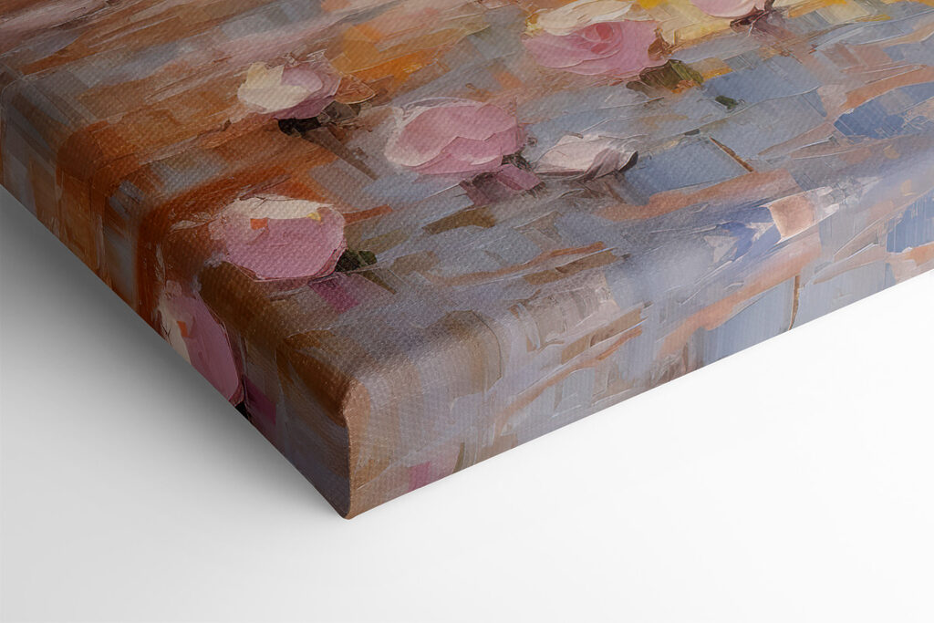 A painting of boats on water