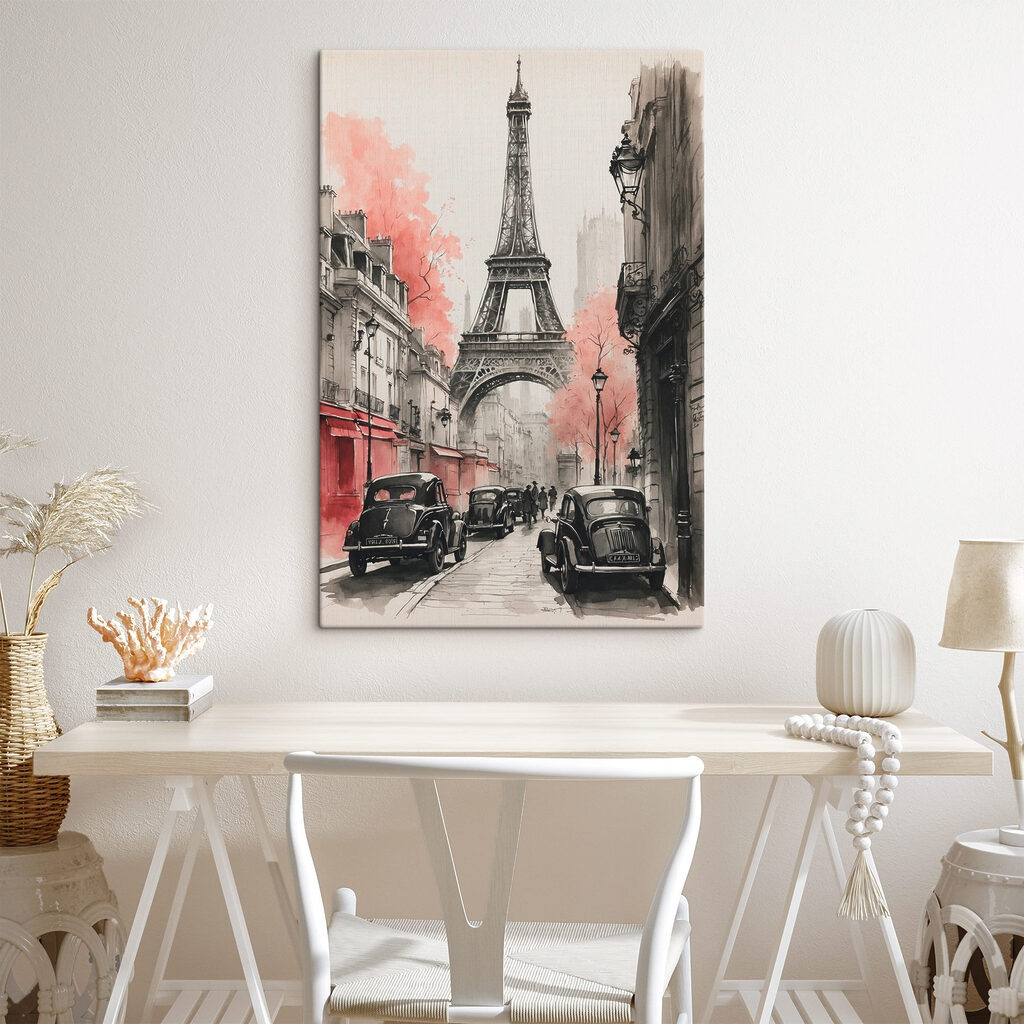 A street with cars and a tower A street with cars and a tower