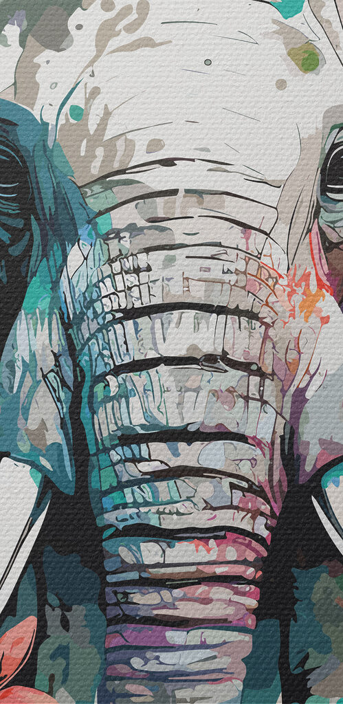 An elephant with flowers and leaves An elephant with flowers and leaves