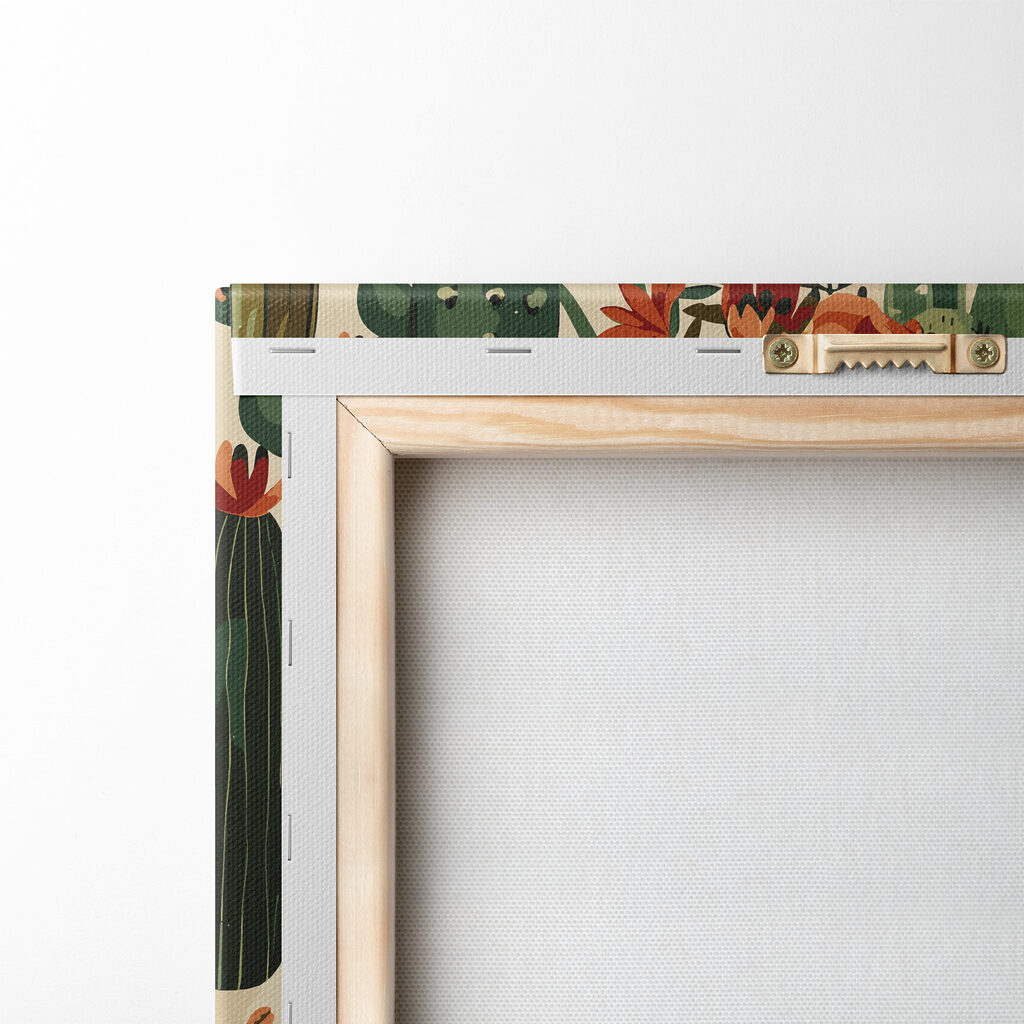 A painting of a woman with cactuses