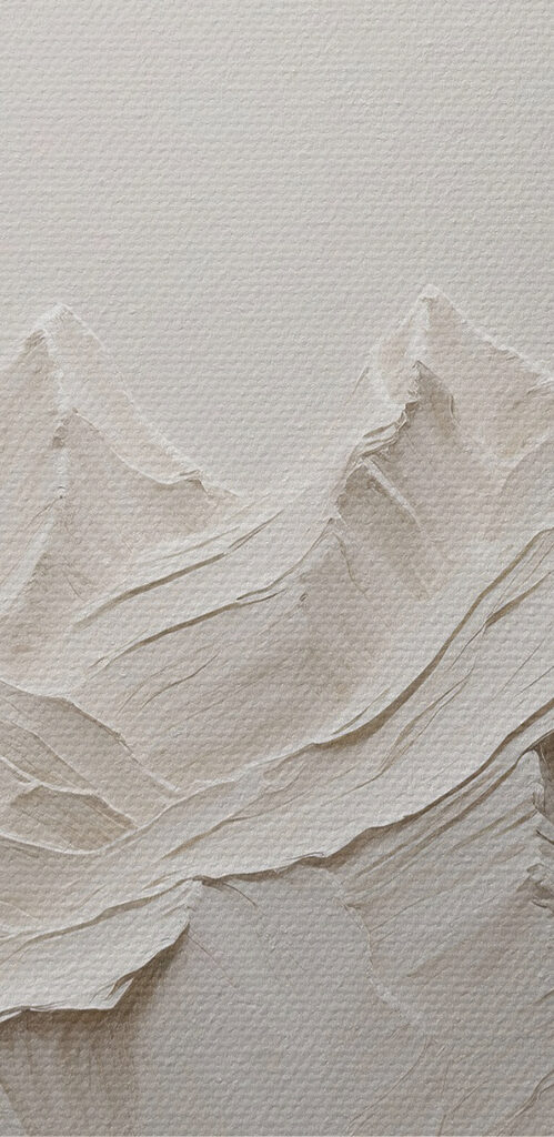 A white mountain range with snow