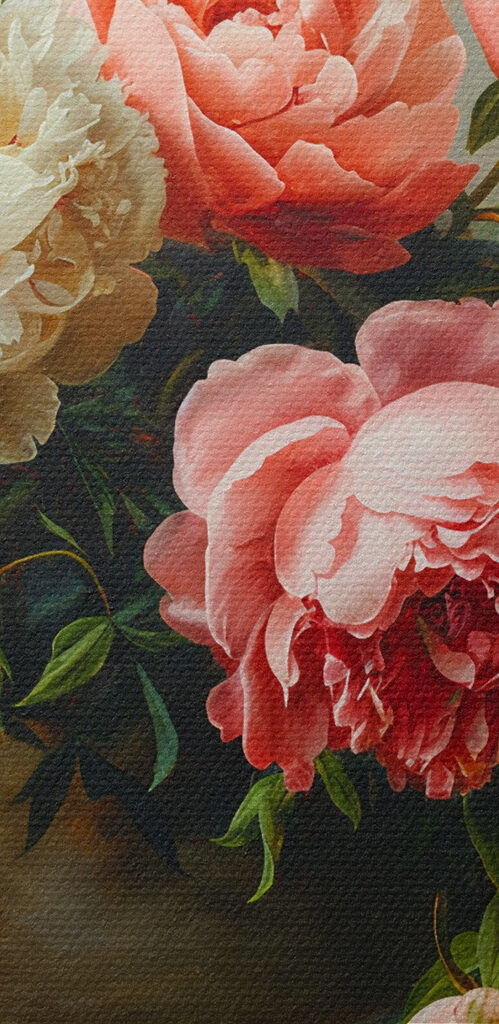 A vase of pink and white flowers