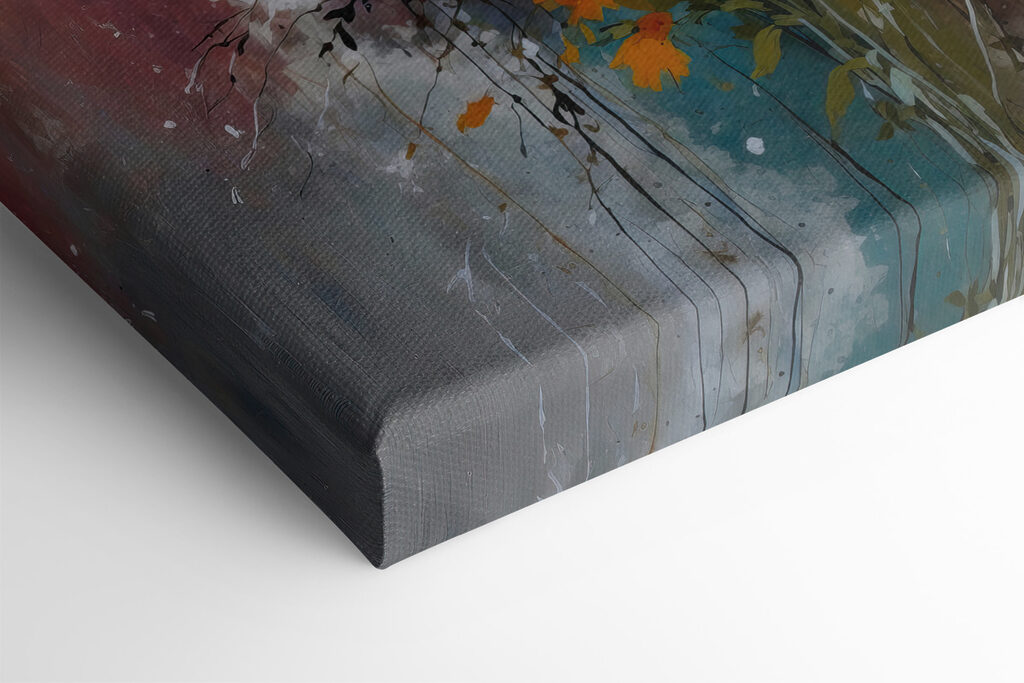 A painting of flowers and leaves A painting of flowers and leaves