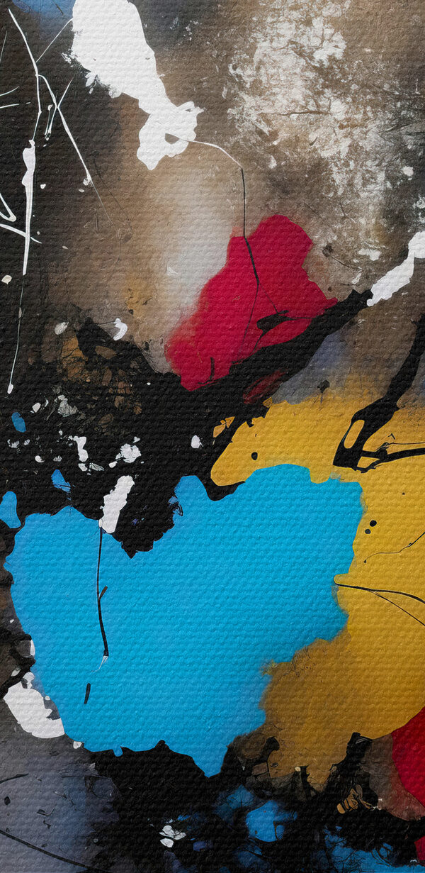 A painting of colorful paint splatters A painting of colorful paint splatters