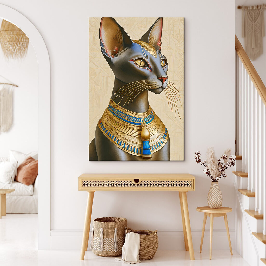 Majestic cat adorned with regal necklace