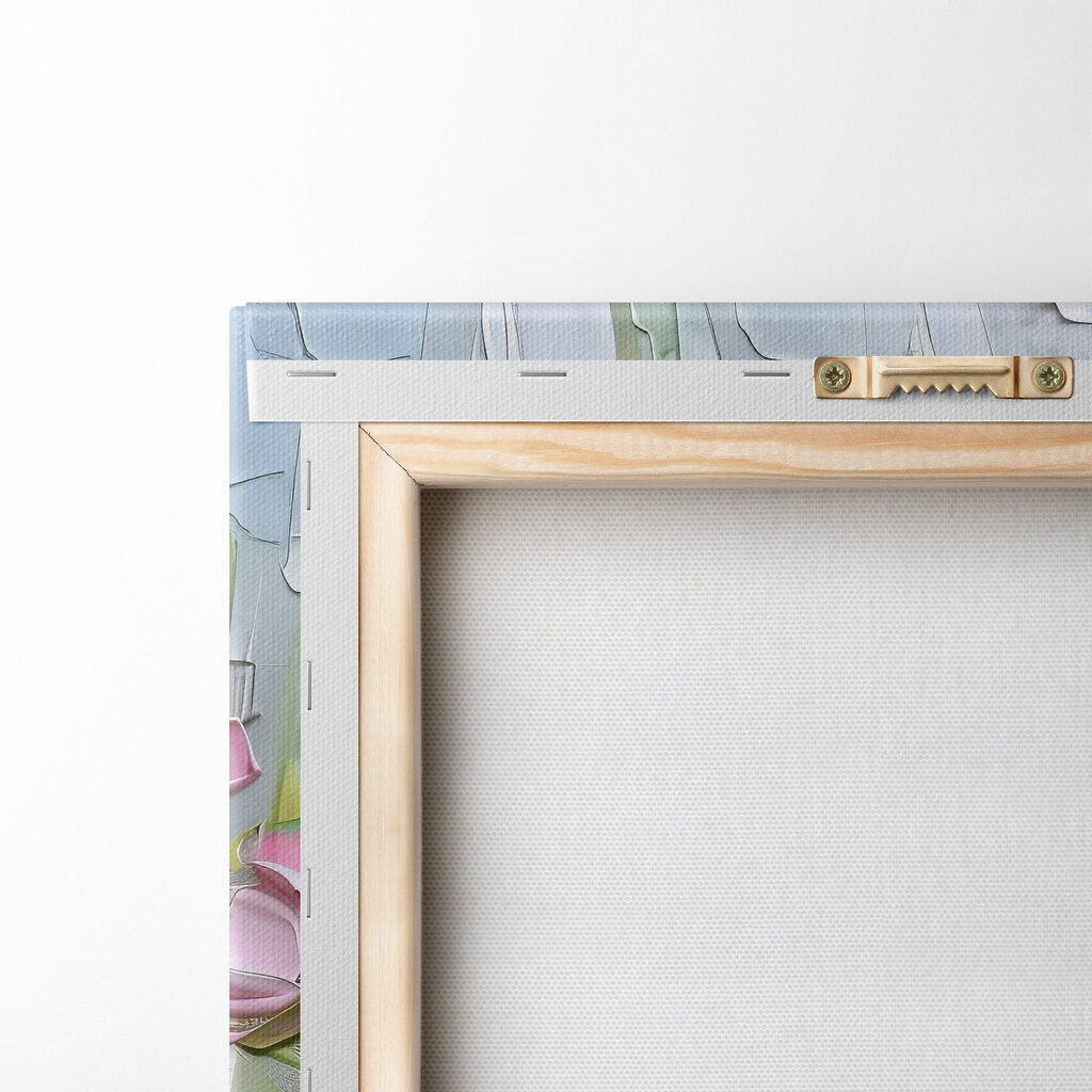 A painting of flowers on a white surface A painting of flowers on a white surface
