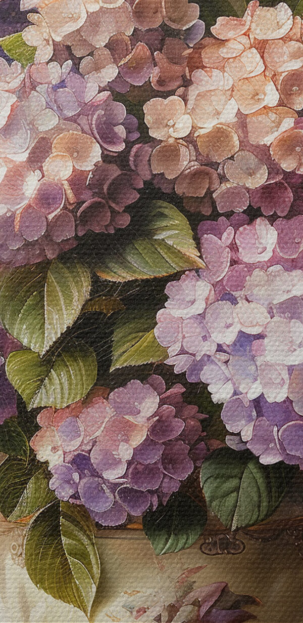 A painting of a vase of flowers A painting of a vase of flowers