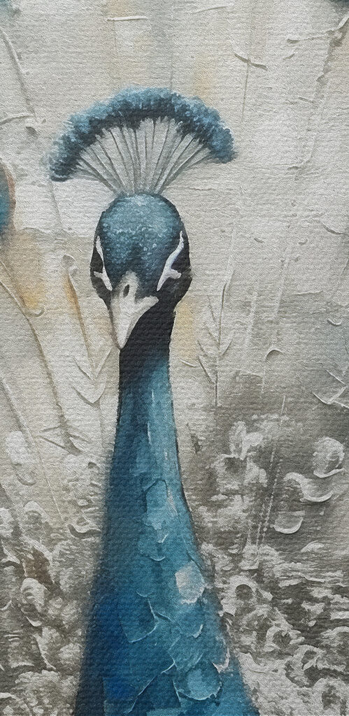 A painting of a peacock A painting of a peacock