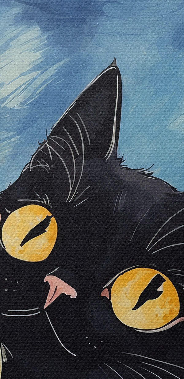 A cat looking up at the moon