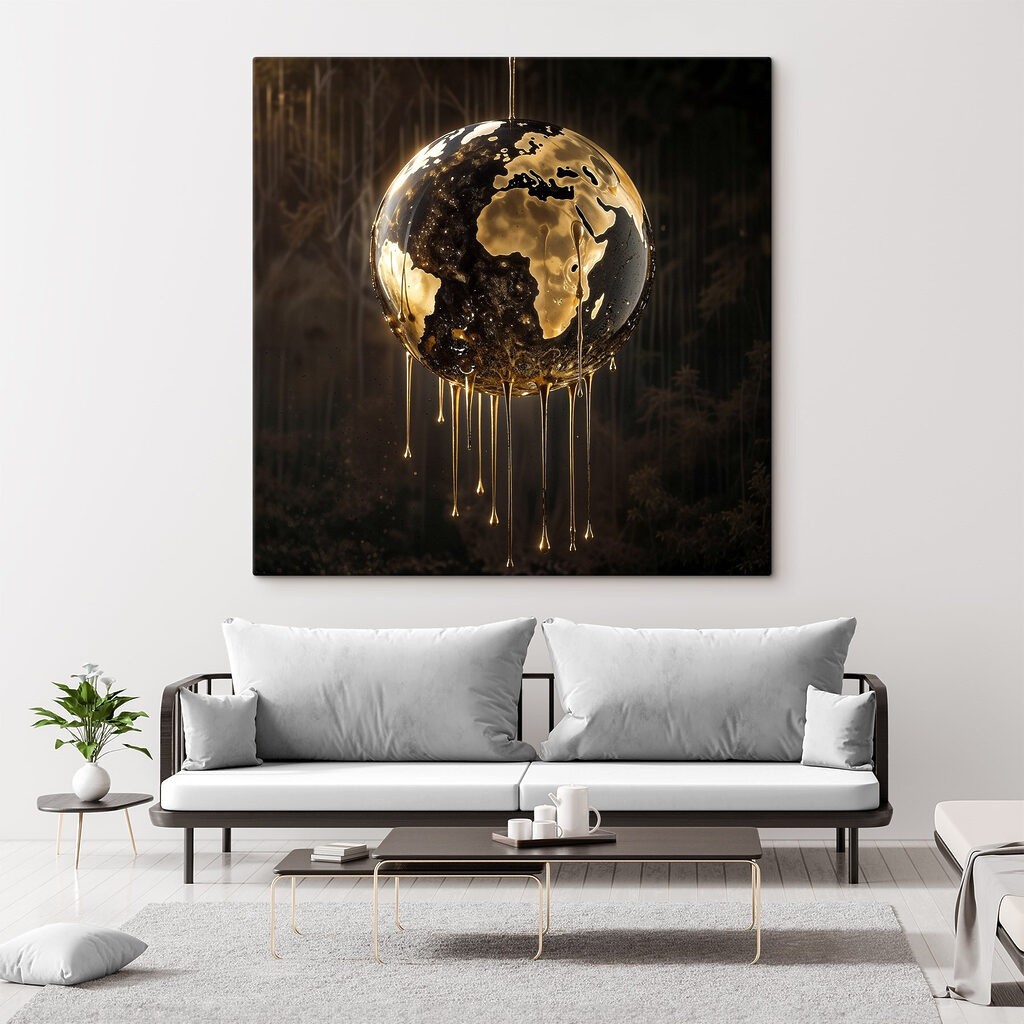 A globe with dripping liquid