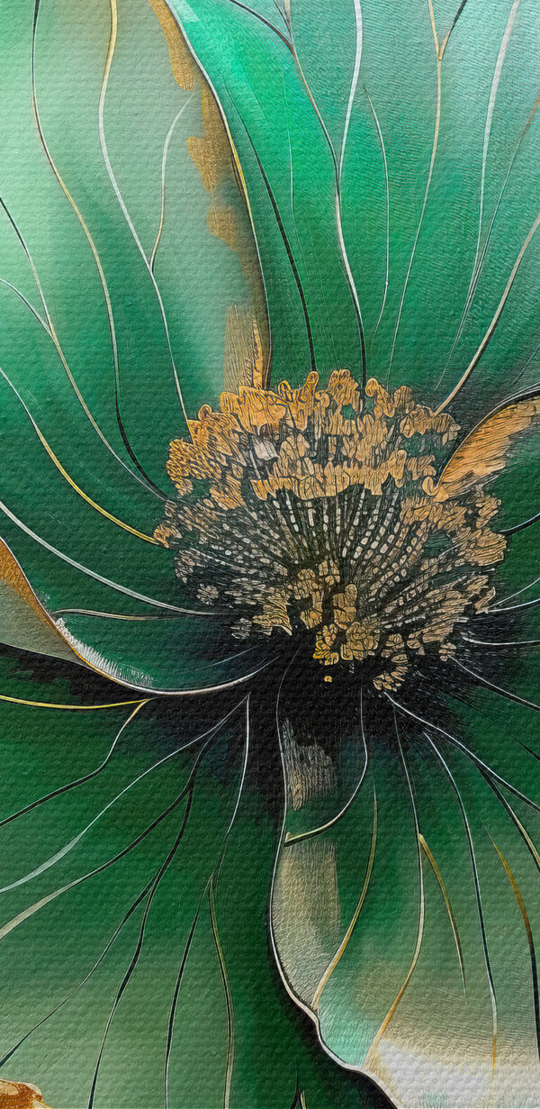 A painting of a flower