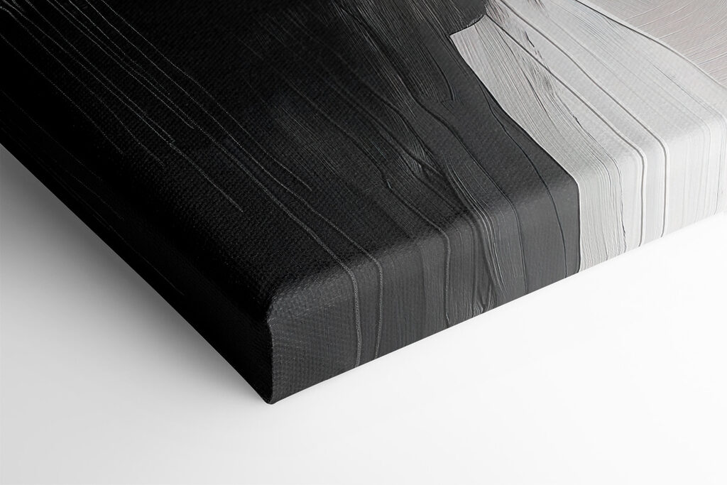 A black and white painting