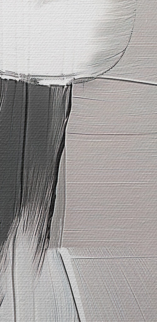 A black and white painting