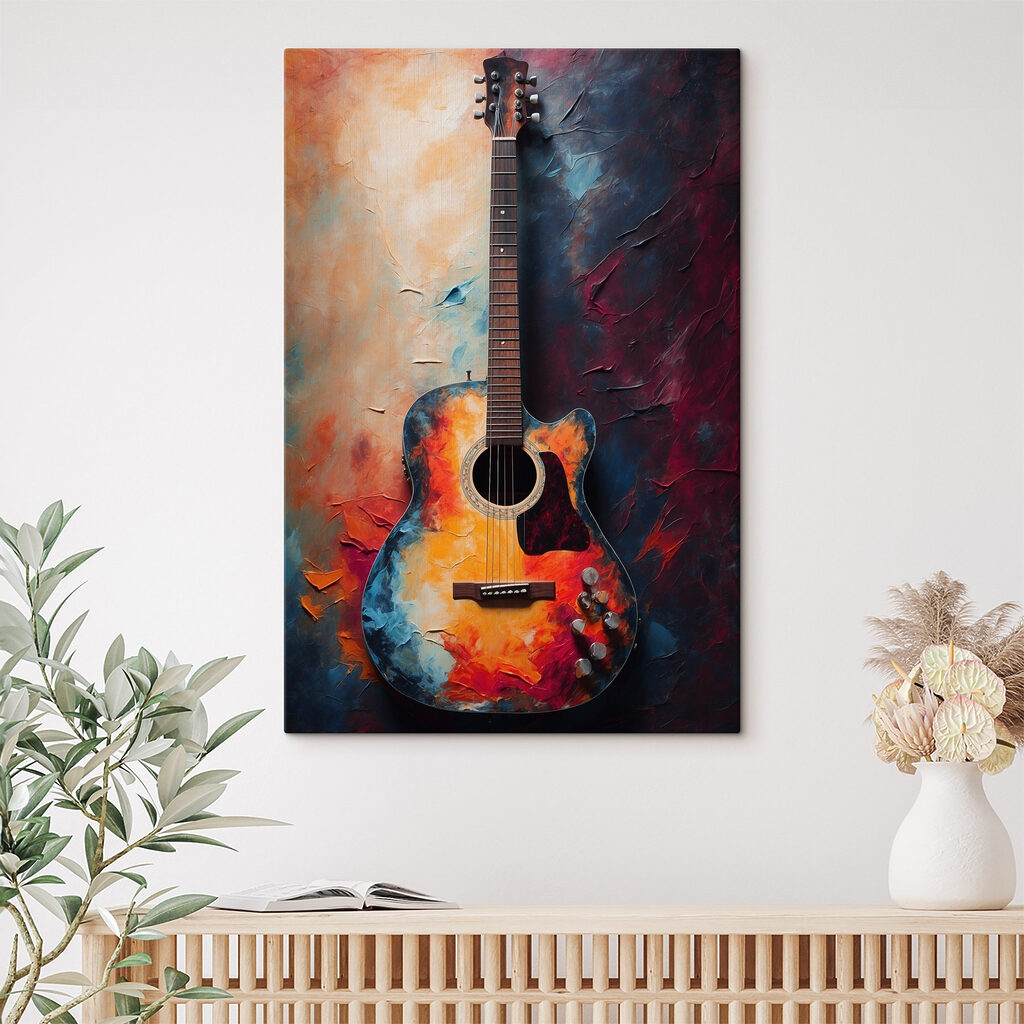 Vibrant colors enhance acoustic guitar Vibrant colors enhance acoustic guitar