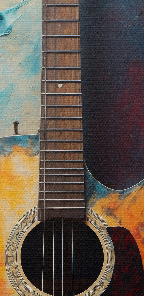 Vibrant colors enhance acoustic guitar Vibrant colors enhance acoustic guitar