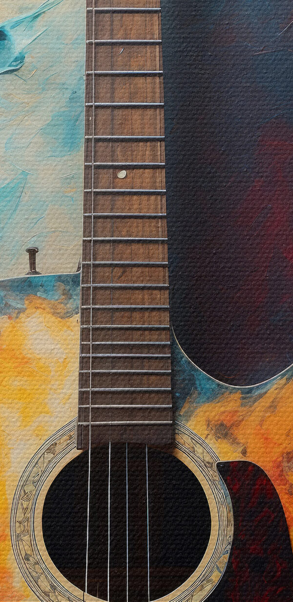 Vibrant colors enhance acoustic guitar Vibrant colors enhance acoustic guitar