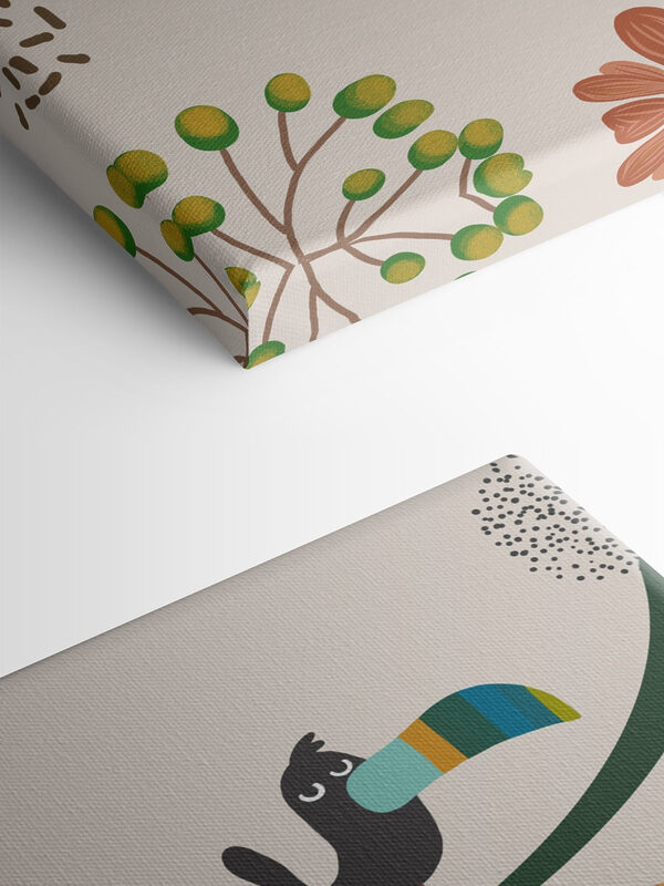 A monkey and bird on a branch