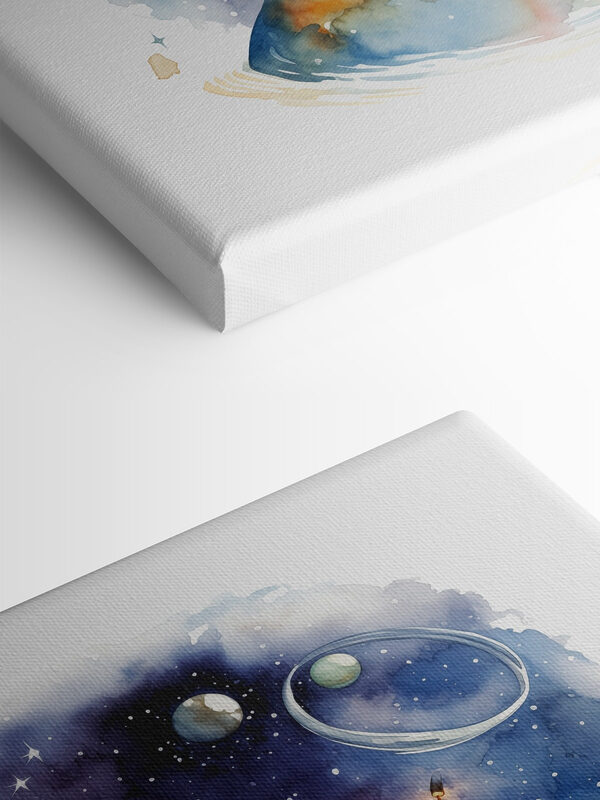 A couple of children in space