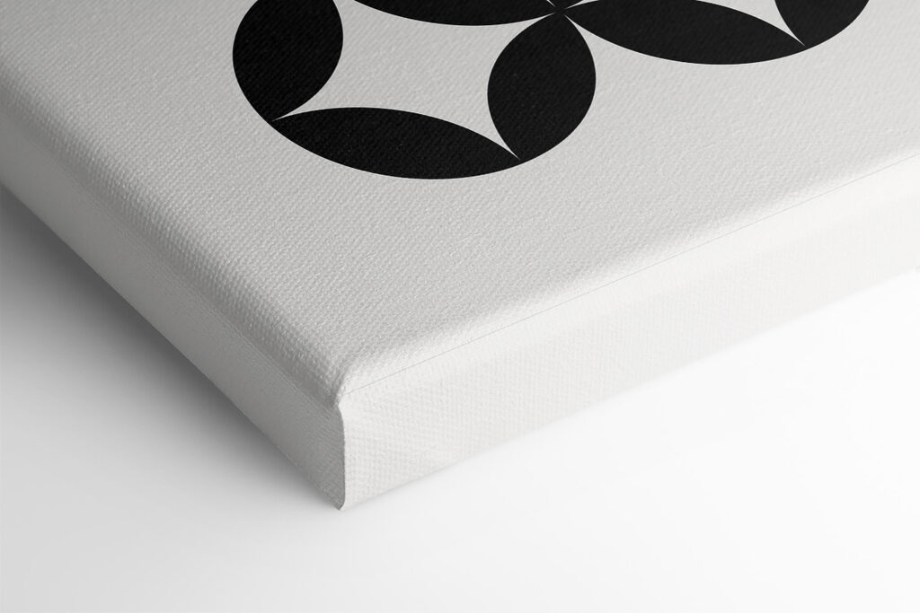A black and white cover with a pattern of circles A black and white cover with a pattern of circles