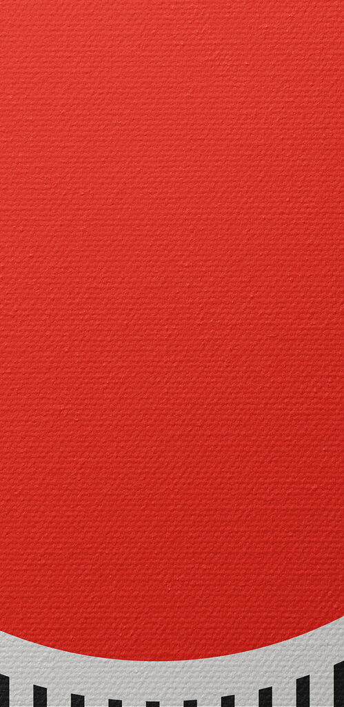 A red circle with black lines
