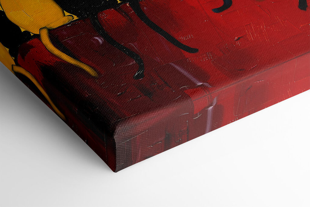 A group of cats sitting on a red surface