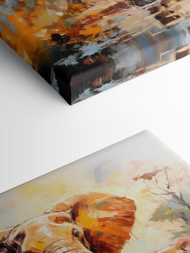 Group of elephants walking through water